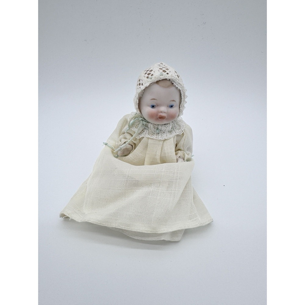 Vintage Porcelain Bisque Newborn Baby Doll in an‎ Original Shackman Japan